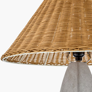   Modern European furniture - Rattan Shade Concrete Table Lamp - www.oroa.com | Oroa.com