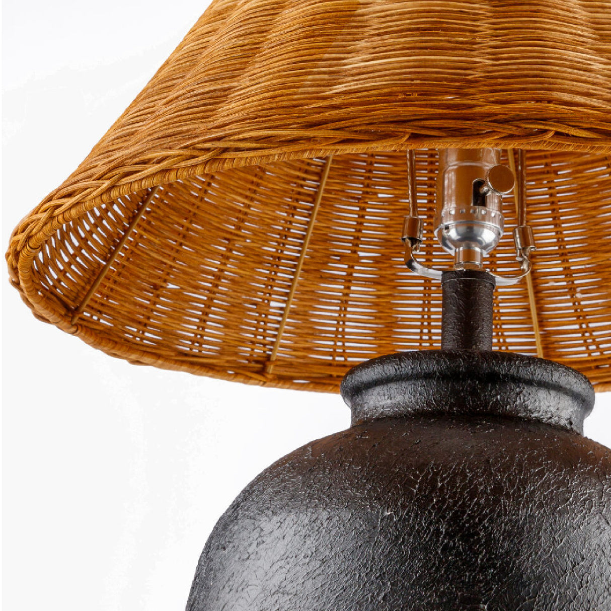   Modern European furniture - Brown Rattan Ceramic Table Lamp - www.oroa.com | Oroa.com