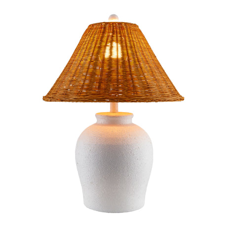   Modern European furniture - Brown Rattan Ceramic Table Lamp - www.oroa.com | Oroa.com