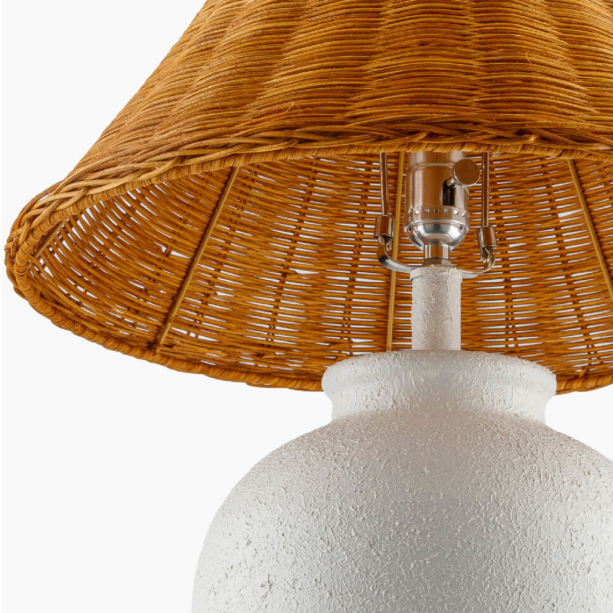   Modern European furniture - Brown Rattan Ceramic Table Lamp - www.oroa.com | Oroa.com