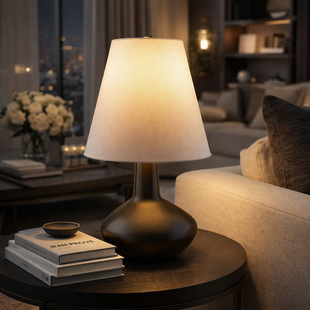   Modern European furniture - Tall Linen Shade Table Lamp - www.oroa.com | Oroa.com