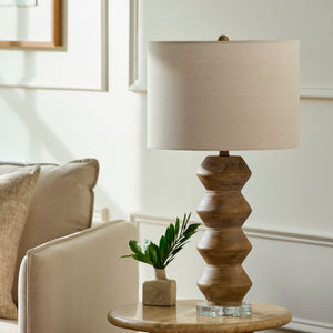   Modern European furniture -  Geometrical Base Linen Table Lamp - www.oroa.com | Oroa.com