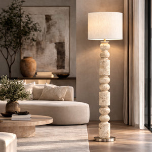   Modern European furniture - Cream Layered Base Floor Lamp - www.oroa.com | Oroa.com