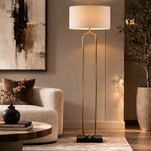   Modern European furniture - White Linen Accent Floor Lamp - www.oroa.com | Oroa.com