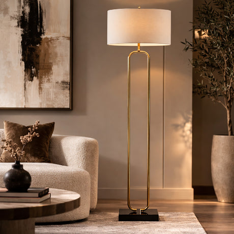   Modern European furniture - White Linen Accent Floor Lamp - www.oroa.com | Oroa.com