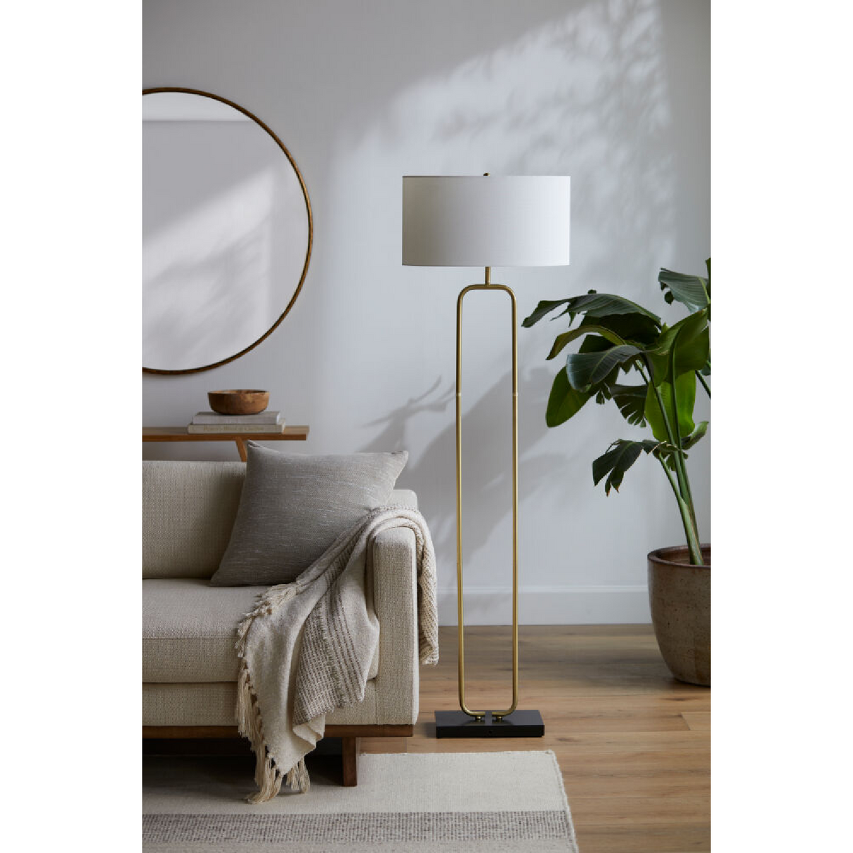   Modern European furniture - White Linen Accent Floor Lamp - www.oroa.com | Oroa.com