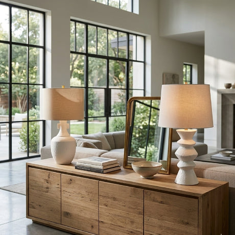   Modern European furniture - White Ceramic Sculpted Table Lamp - www.oroa.com | Oroa.com