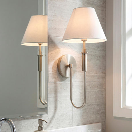   Modern European furniture - White Linen Silver Wall Lamp - www.oroa.com | Oroa.com