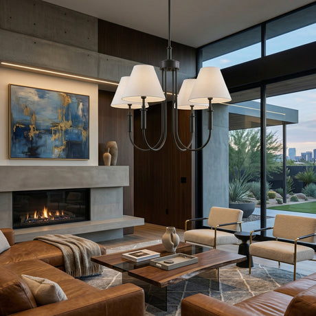   Modern European furniture -  White Linen 4-Light Chandelier - www.oroa.com | Oroa.com