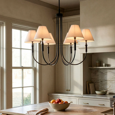   Modern European furniture - White Linen 6-Light Chandelier - www.oroa.com | Oroa.com