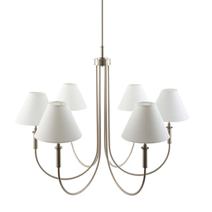   Modern European furniture - White Linen 6-Light Chandelier - www.oroa.com | Oroa.com