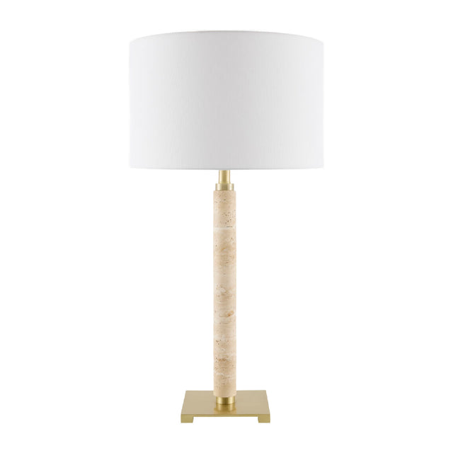 Modern European furniture - White Linen Accent Table Lamp - www.oroa.com