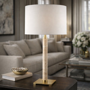   Modern European furniture - White Linen Accent Table Lamp - www.oroa.com | Oroa.com