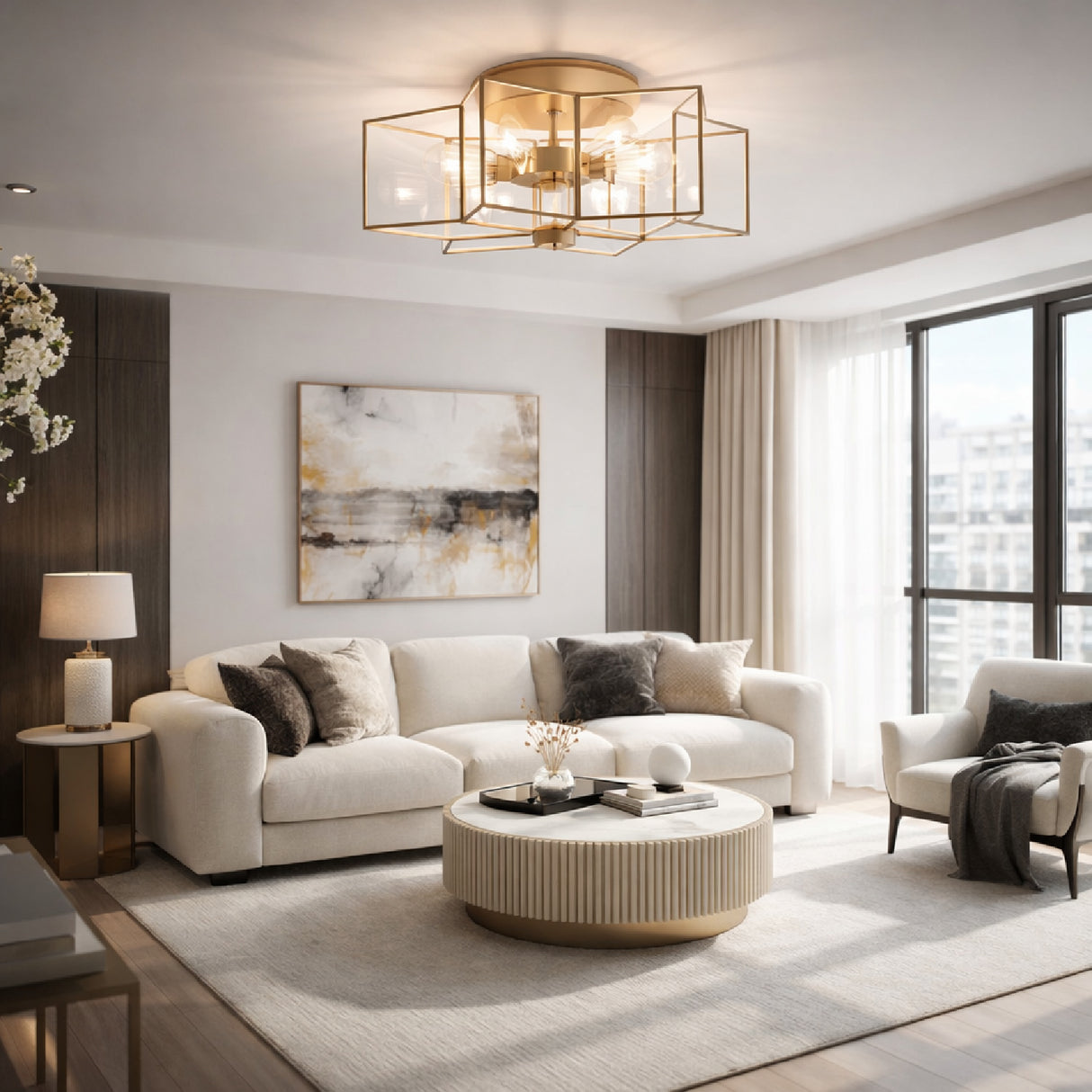   Modern European furniture - Iron-Framed Glass Ceiling Lamp - www.oroa.com | Oroa.com