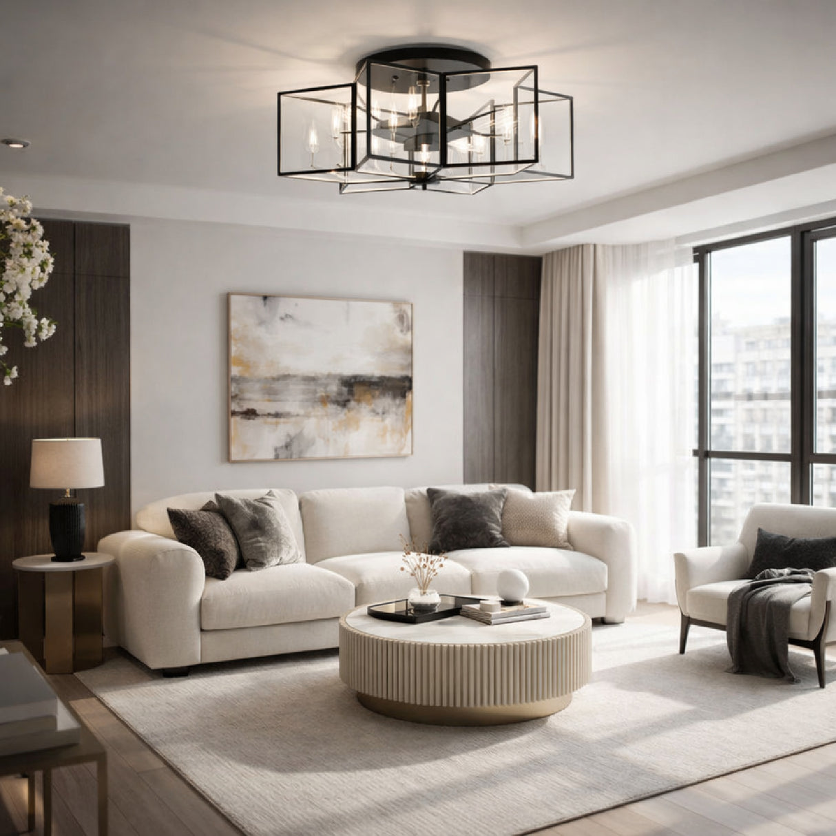   Modern European furniture - Iron-Framed Glass Ceiling Lamp - www.oroa.com | Oroa.com