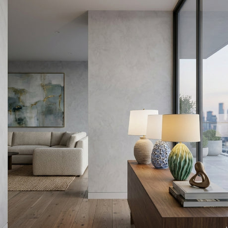   Modern European furniture - Green Ceramic Embossed Table Lamp - www.oroa.com | Oroa.com