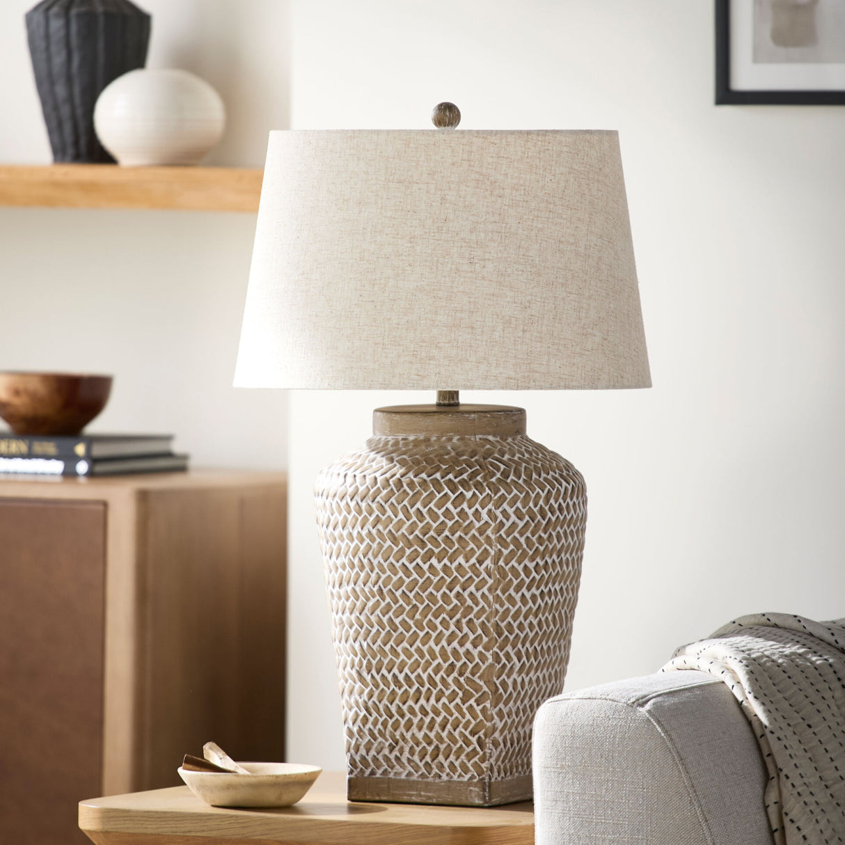   Modern European furniture - Embossed Pattern Ceramic Table Lamp - www.oroa.com | Oroa.com
