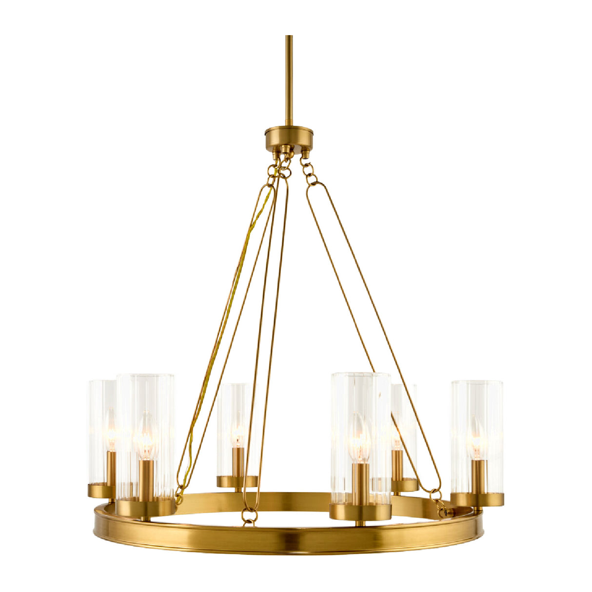   Modern European furniture -  Cylindrical Glass 8-Light Chandelier S - www.oroa.com | Oroa.com