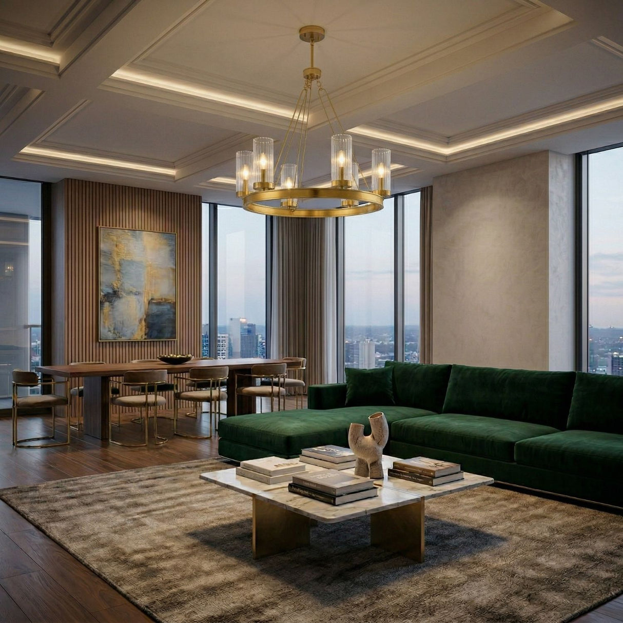   Modern European furniture -  Cylindrical Glass 8-Light Chandelier S - www.oroa.com | Oroa.com