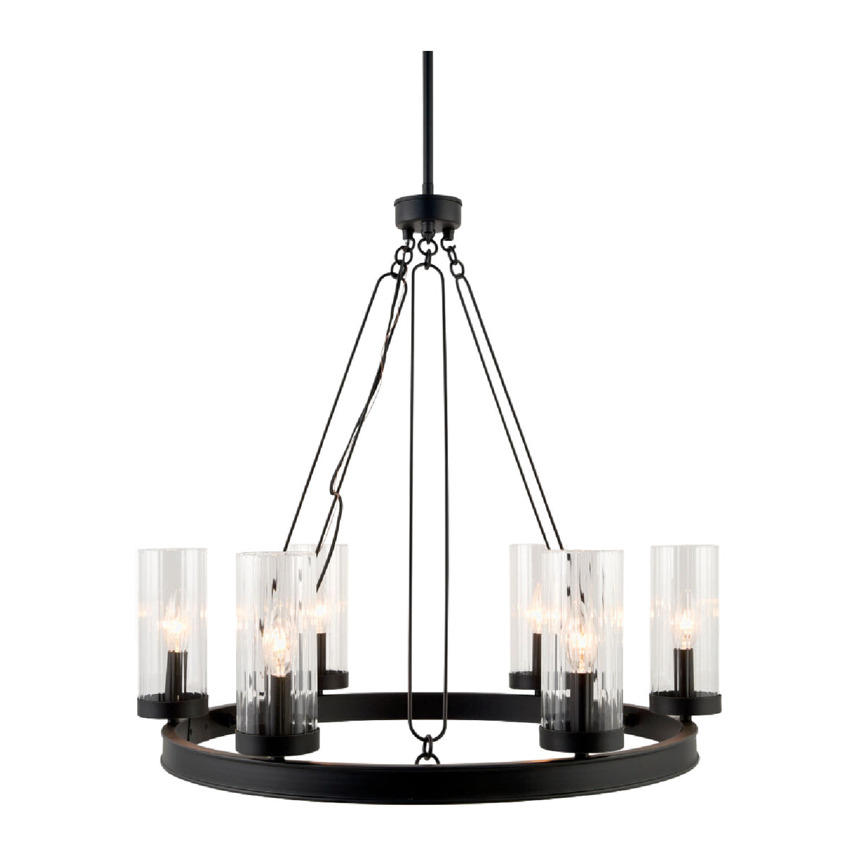   Modern European furniture -  Cylindrical Glass 8-Light Chandelier S - www.oroa.com | Oroa.com