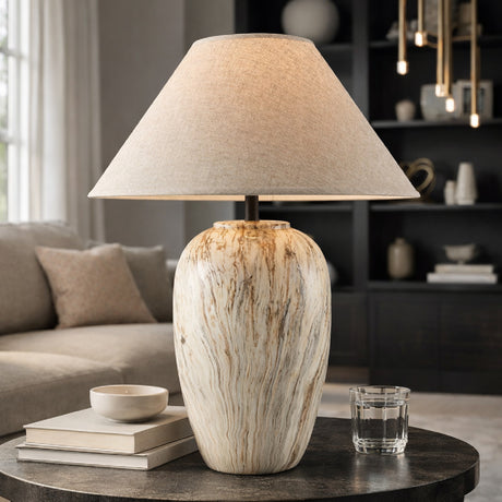   Modern European furniture - Glazed Brown Ceramic Table Lamp - www.oroa.com | Oroa.com