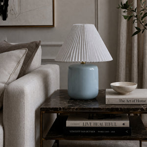   Modern European furniture - Ceramic Pleated Linen Table Lamp - www.oroa.com | Oroa.com