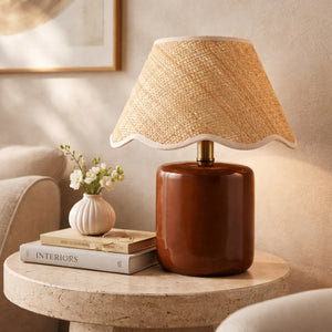  Scalloped Edge Seagrass Table Lamp | Oroa.com