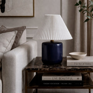   Modern European furniture - Ceramic Pleated Linen Table Lamp - www.oroa.com | Oroa.com