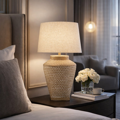   Modern European furniture -  Carved Ceramic Accent Table Lamp - www.oroa.com | Oroa.com