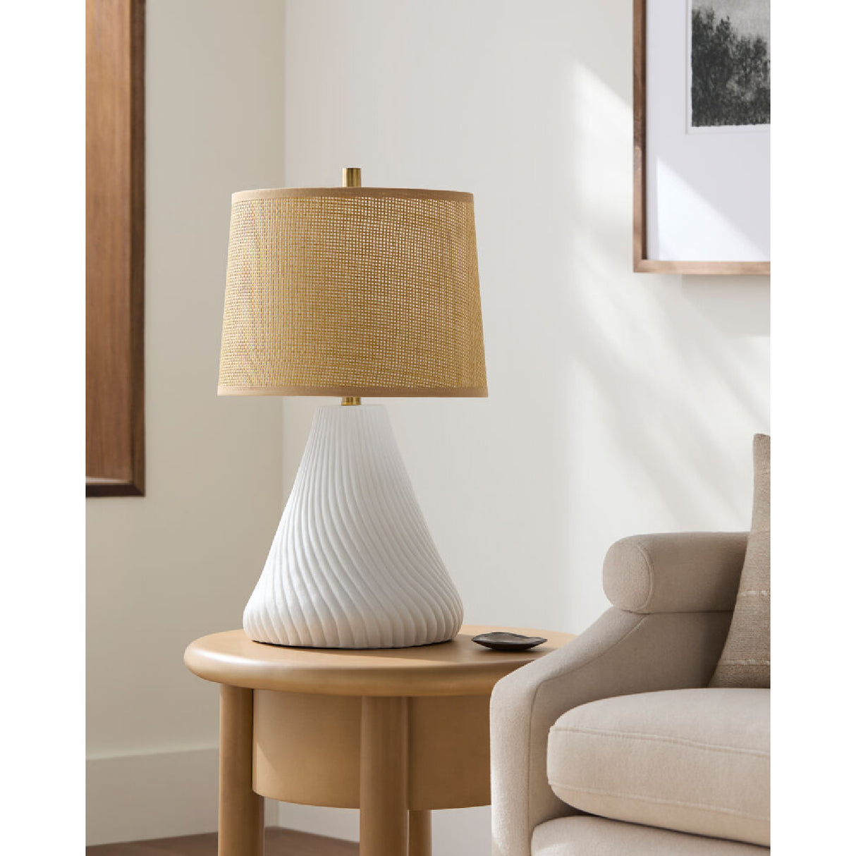   Modern European furniture - Brown Rattan Shade Table Lamp - www.oroa.com | Oroa.com