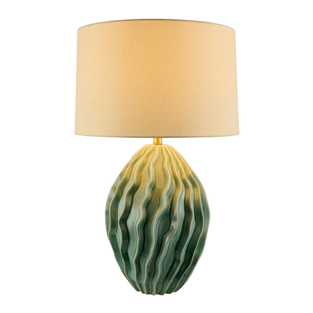 Modern European furniture - Green Relief Ceramic Table Lamp - www.oroa.com