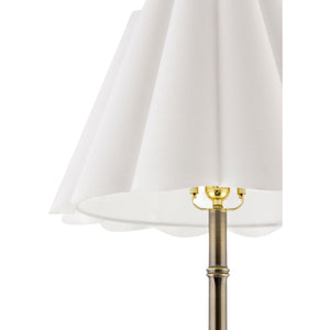   Modern European furniture - White Scalloped Linen Floor Lamp - www.oroa.com | Oroa.com