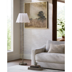   Modern European furniture - White Scalloped Linen Floor Lamp - www.oroa.com | Oroa.com
