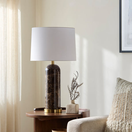   Modern European furniture - Brushed Marble Linen Table Lamp - www.oroa.com | Oroa.com