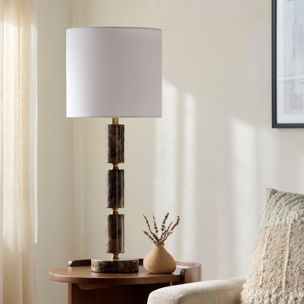   Modern European furniture - Stacked Marble Tube Table Lamp - www.oroa.com | Oroa.com