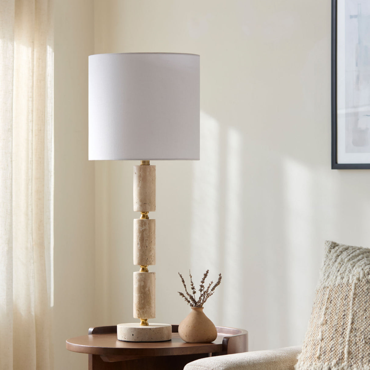   Modern European furniture - Stacked Marble Tube Table Lamp - www.oroa.com | Oroa.com