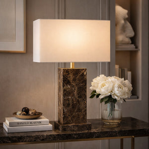   Modern European furniture - Rectangular Brushed Marble Table Lamp - www.oroa.com | Oroa.com