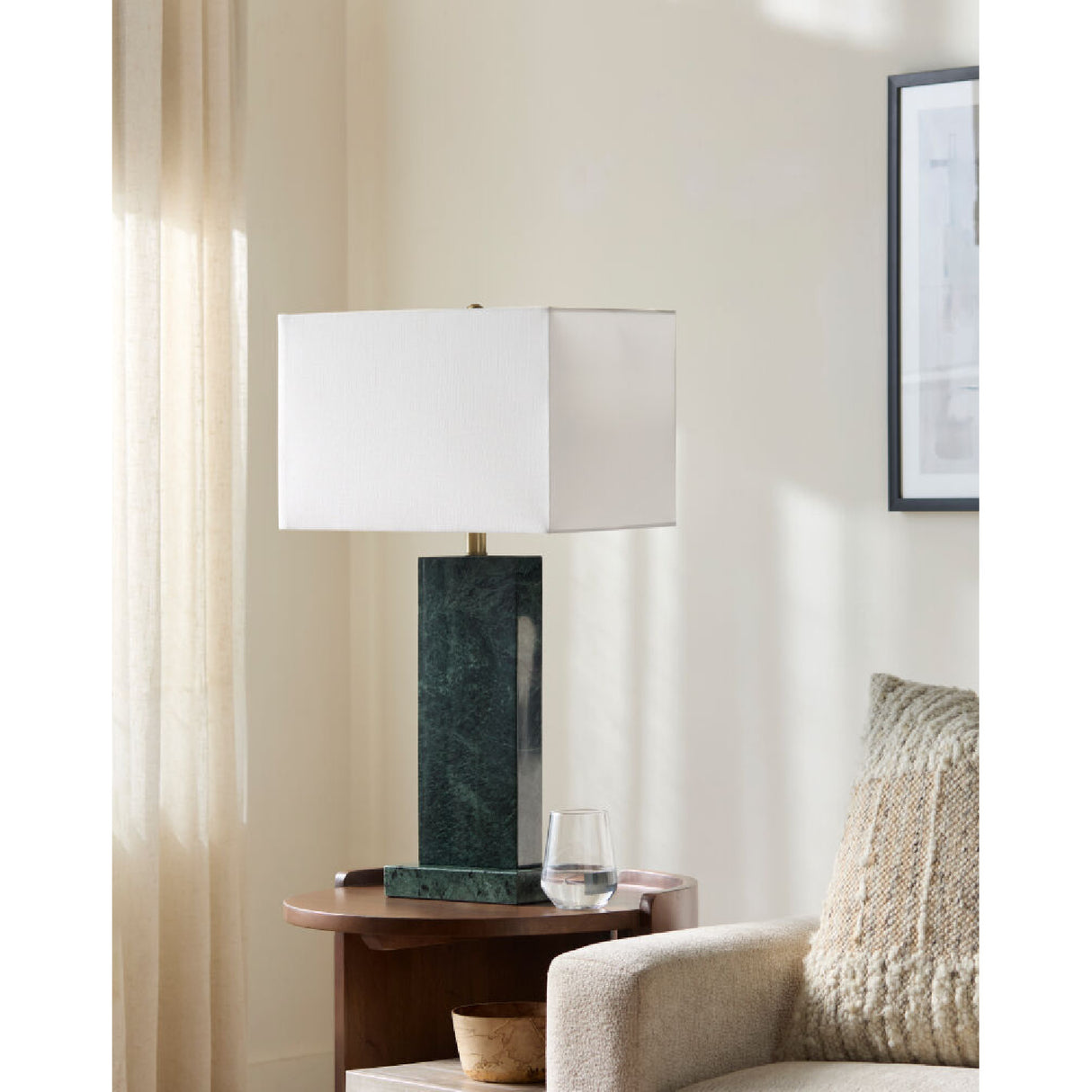   Modern European furniture - Rectangular Brushed Marble Table Lamp - www.oroa.com | Oroa.com