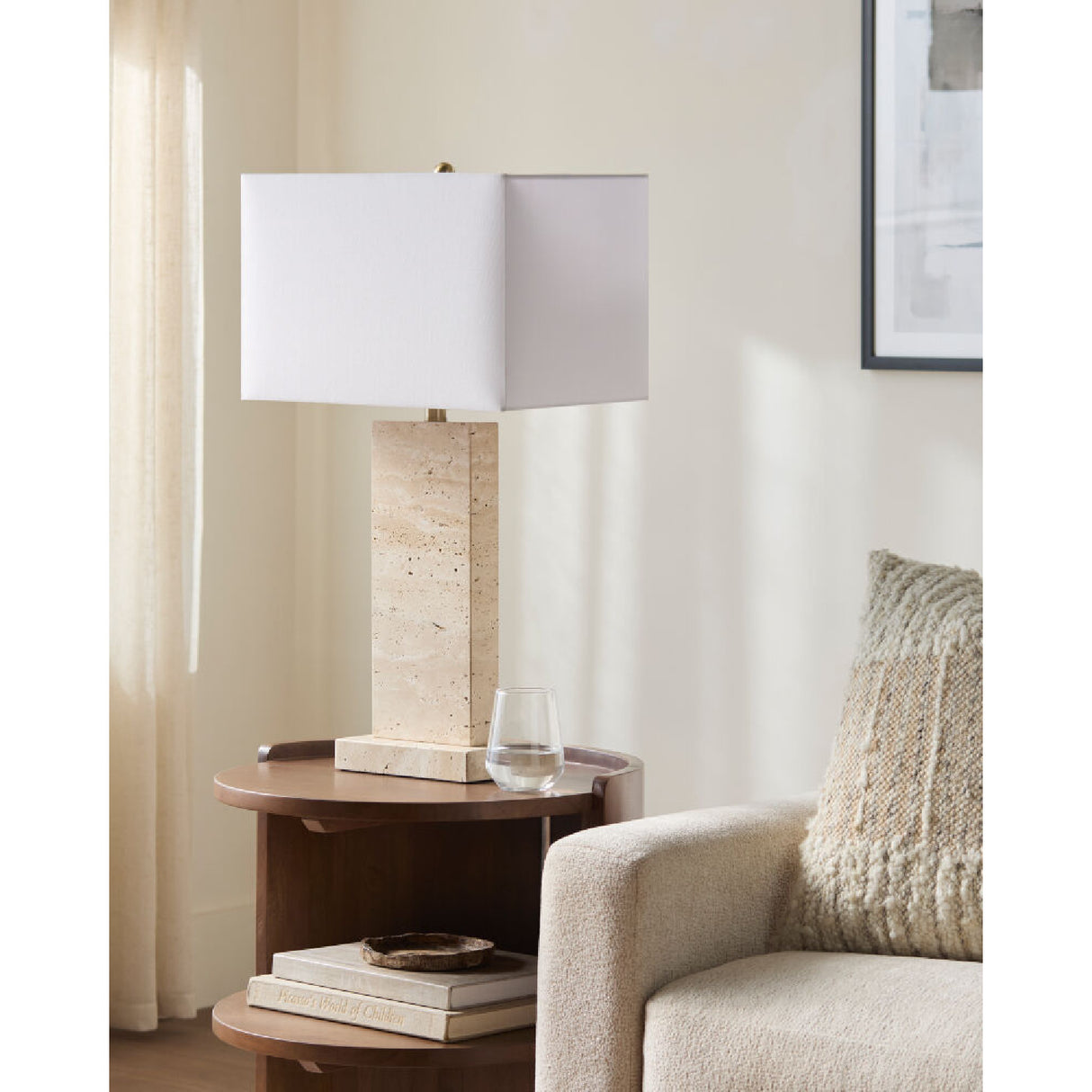   Modern European furniture - Rectangular Brushed Marble Table Lamp - www.oroa.com | Oroa.com