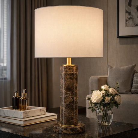   Modern European furniture - Brushed Marble Tube Table Lamp - www.oroa.com | Oroa.com