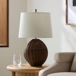   Modern European furniture - Painted Brown Rattan Table Lamp - www.oroa.com | Oroa.com
