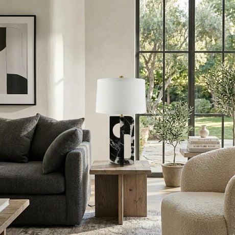   Modern European furniture - Geometrical Black Marble Table Lamp - www.oroa.com | Oroa.com