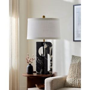   Modern European furniture - Geometrical Black Marble Table Lamp - www.oroa.com | Oroa.com