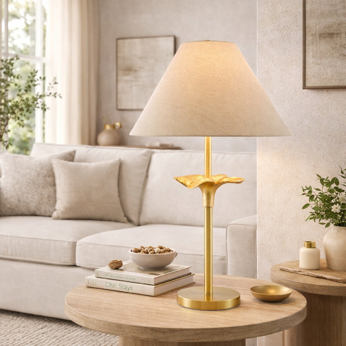   Modern European furniture - Beige Linen Empire Table Lamp - www.oroa.com | Oroa.com
