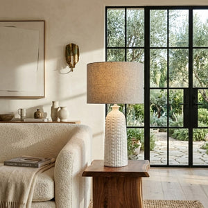   Modern European furniture - Crackle White Ceramic Table Lamp - www.oroa.com | Oroa.com
