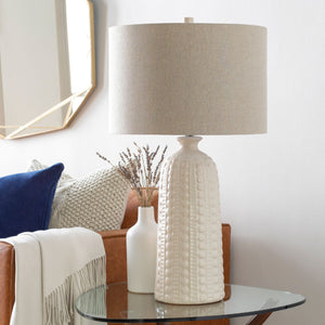   Modern European furniture - Crackle White Ceramic Table Lamp - www.oroa.com | Oroa.com