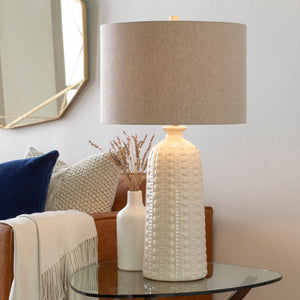   Modern European furniture - Crackle White Ceramic Table Lamp - www.oroa.com | Oroa.com