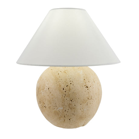   Modern European furniture - Brown Travertine Linen Table Lamp - www.oroa.com | Oroa.com