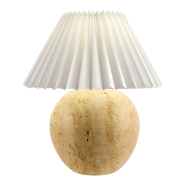 Modern European furniture - Travertine Pleated Linen Table Lamp - www.oroa.com