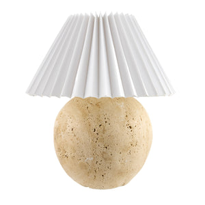   Modern European furniture - Travertine Pleated Linen Table Lamp - www.oroa.com | Oroa.com